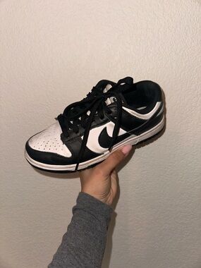 Nike Black and White Low-Top Dunk Style Sneaker